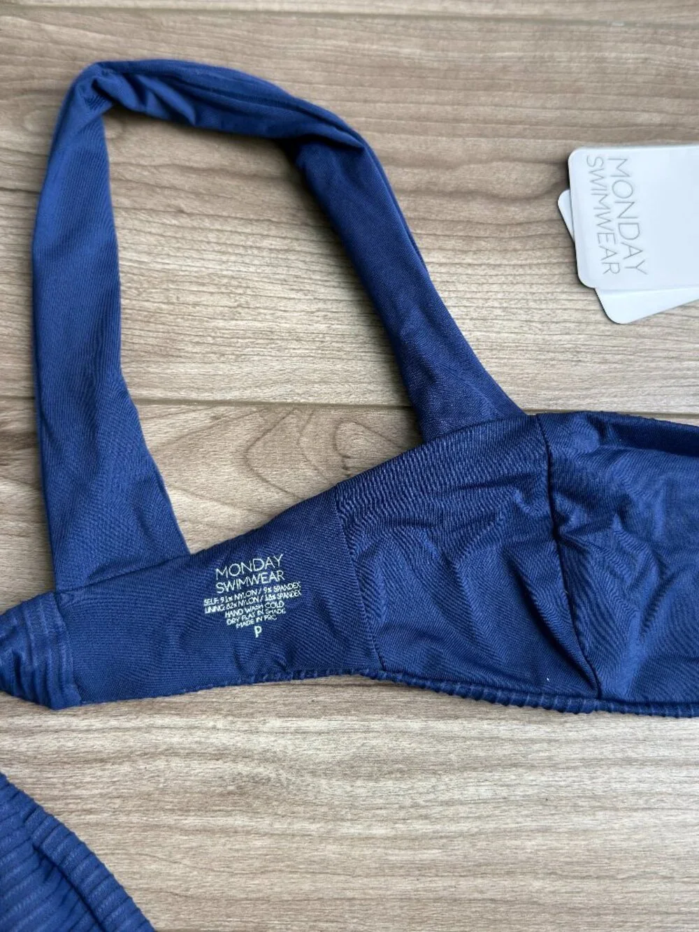 Monday Swimwear Puerto Rico Bikini Top in Navy Blue rib